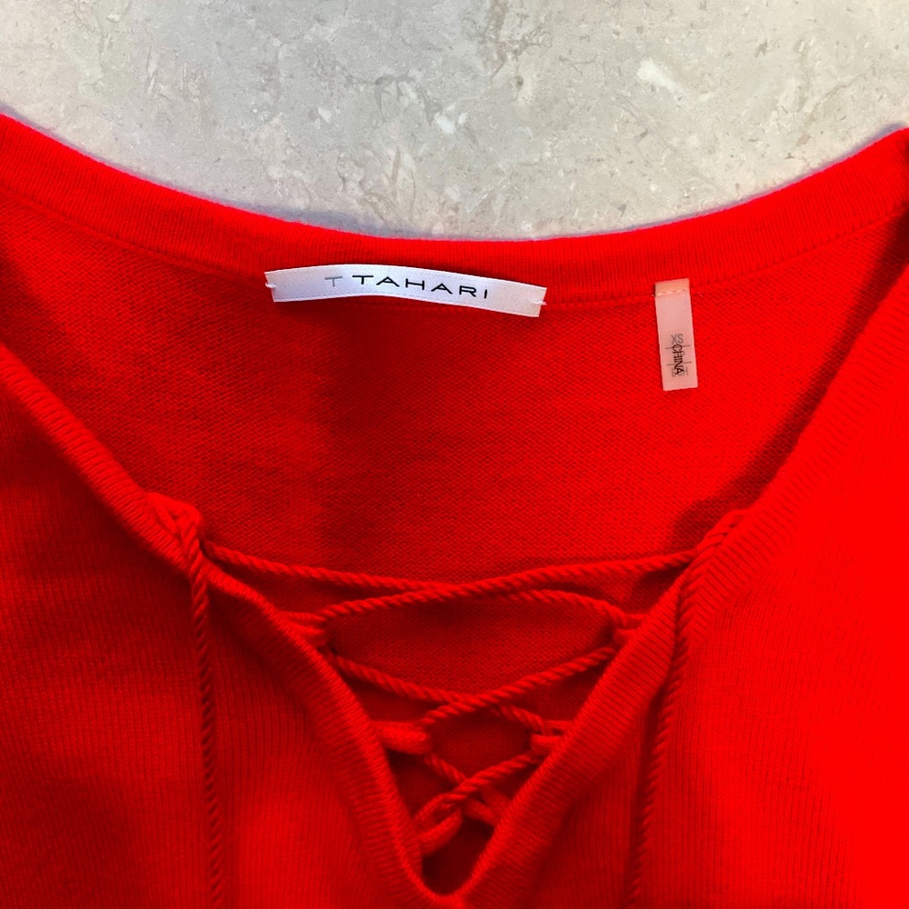 Tahari red sweater